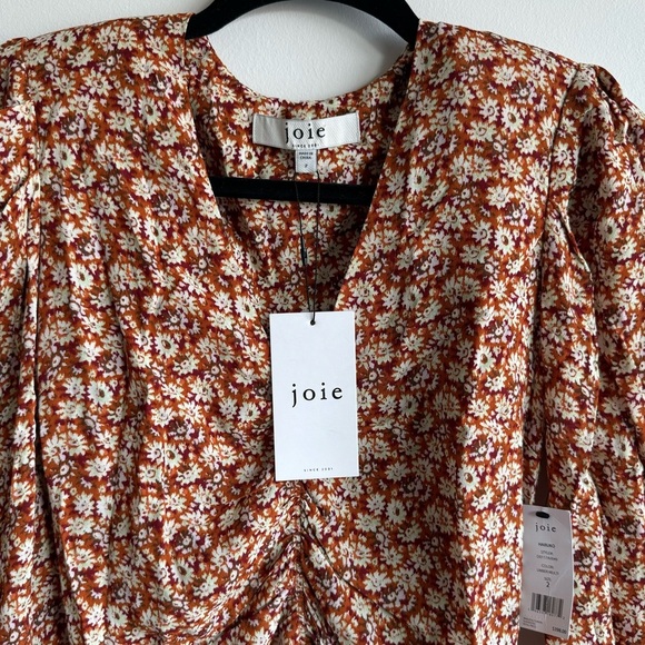NWT Joie Haruko Long Sleeve Floral Print Lightweight Relaxed Midi Dress Size 2 - Picture 5 of 8